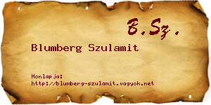 Blumberg Szulamit névjegykártya